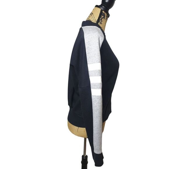 Adidas Women's Jacket Small Sport ID Bomber 3-Stripes Black & Gray Full Zip - Picture 5 of 7